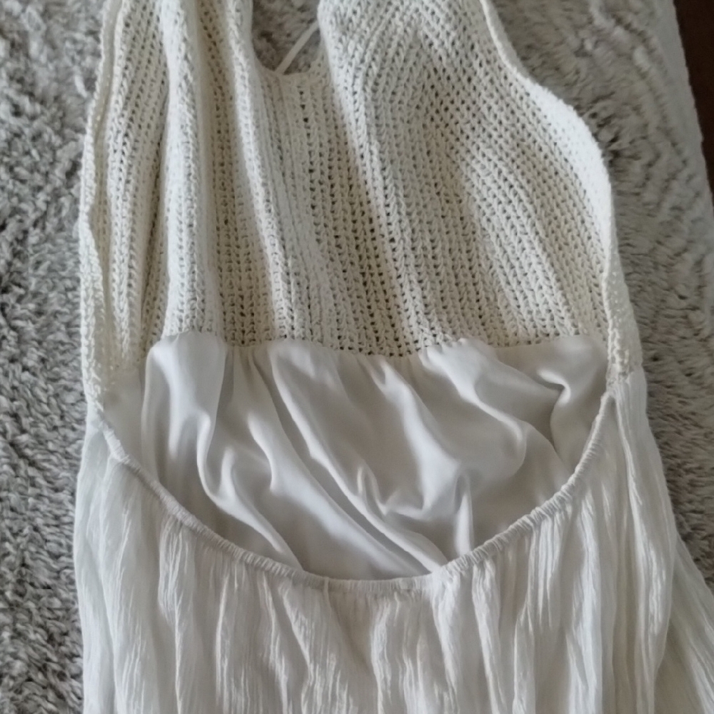 Say What? White Dress with Crochet Detail - Picture 8 of 14